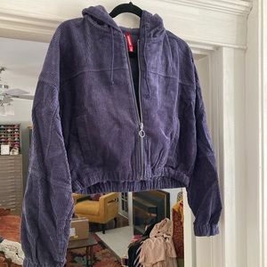 Corduroy hooded jacket